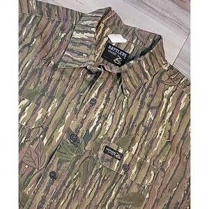 Vtg 90s Rattlers Brand Realtree Camo Shirt Men‎ XXL Green Brown SS USA Made